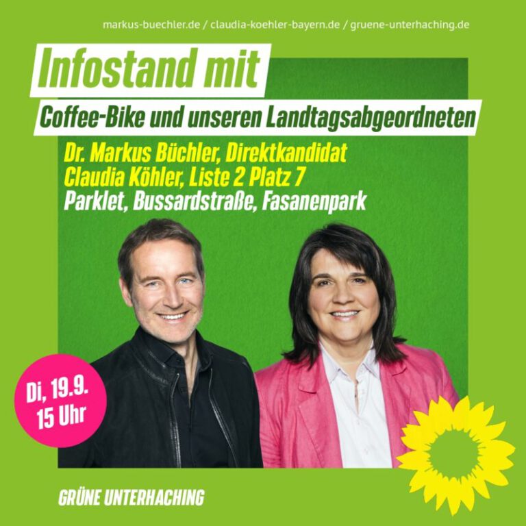 Infostand mit Coffee-Bike in Unterhaching